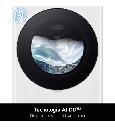 LG LG F0P3020TSWC Lavatrice 20 kg XL Centrifuga 1000 Giri Inverter Vapore Wi-Fi AI DD™ Classe B
