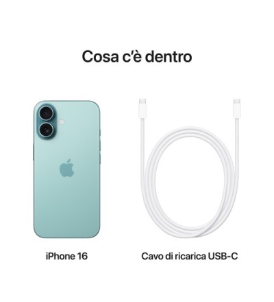 APPLE Apple iPhone 16 128GB 6.1 Teal ITA MYED3QL/A APPLE Apple iPhone 16 128GB 6.1 Teal ITA MYED3QL/A