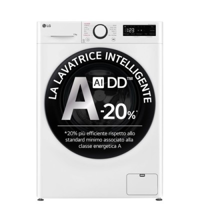 LG Lg Lavatrice F4R3013NSWB 13 kg Classe A 1400 Giri AI DD Bianco