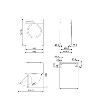 SMEG Smeg Lavatrice LBW62PCIT Caricamento Frontale 6kg 1200 Giri/min Bianco Classe D