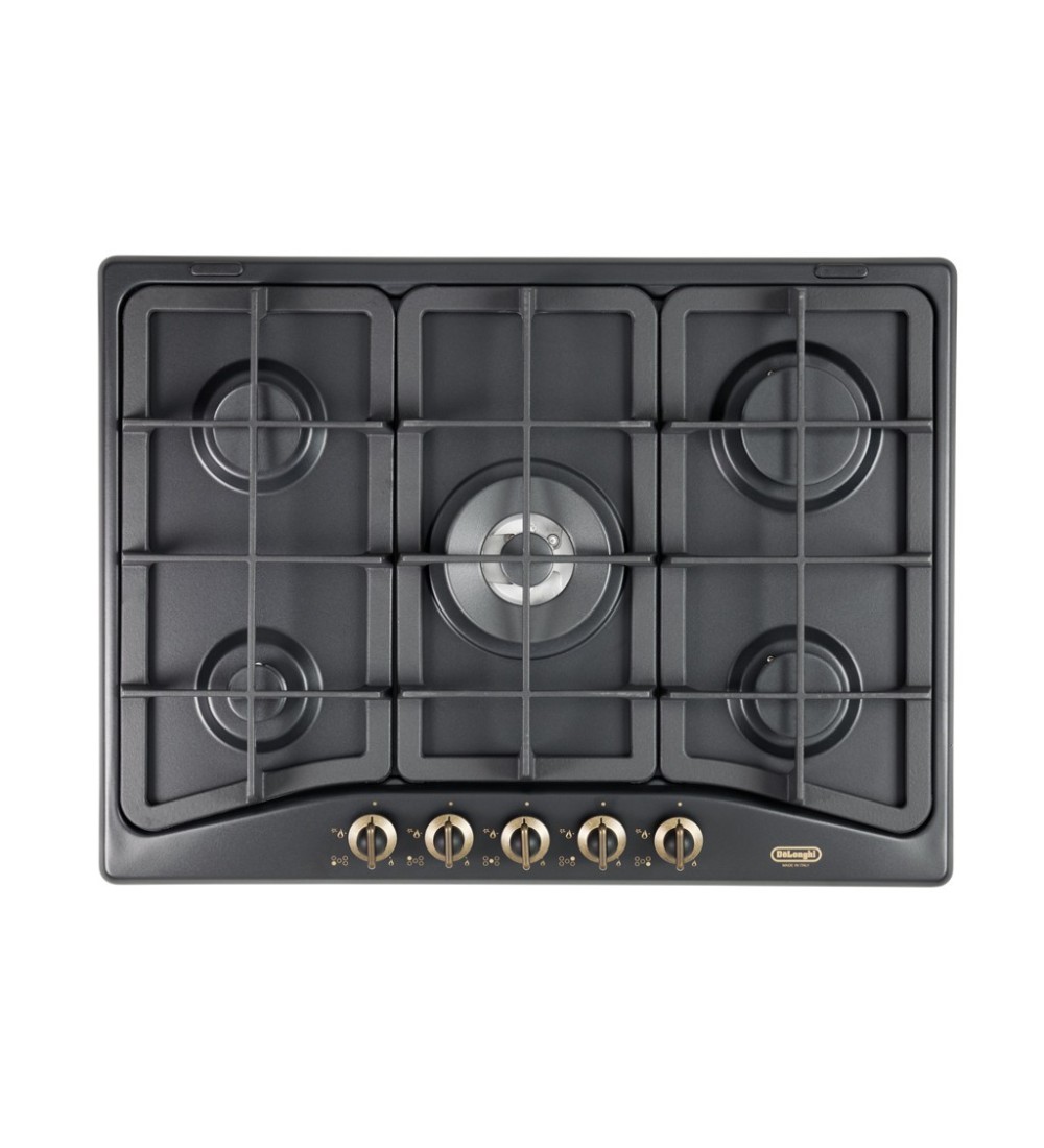 De’Longhi De’Longhi ANF57PRO Piano Cottura Antracite Da incasso Gas 5 Fornello(i) da 70 Cm – ANF 57 PRO