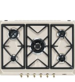 SMEG Smeg Piano cottura a gas SRV876AVOGH2 75 cm 5 fuochi da incasso colore avena