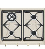 SMEG Smeg Piano cottura a gas 60cm 4 fornelli Avena da incasso con bruciatore wok 7800W