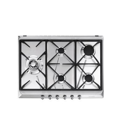 SMEG Smeg piano cottura a gas SRV575GH5 70cm 5 fornelli bruciatore wok acciaio inox