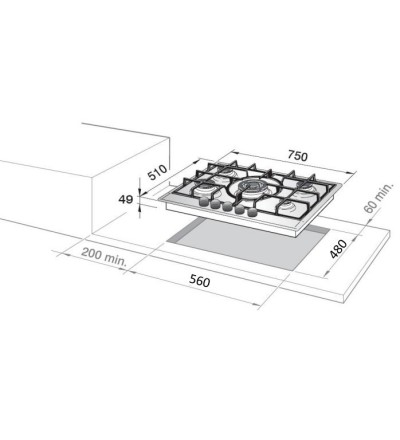De’Longhi De'Longhi Piano Cottura Gas 4 Fornelli 75 cm da Incasso Acciaio Inox NSL475X De’Longhi De'Longhi Piano Cottura Gas 4 Fornelli 75 cm da Incasso Acciaio Inox NSL475X