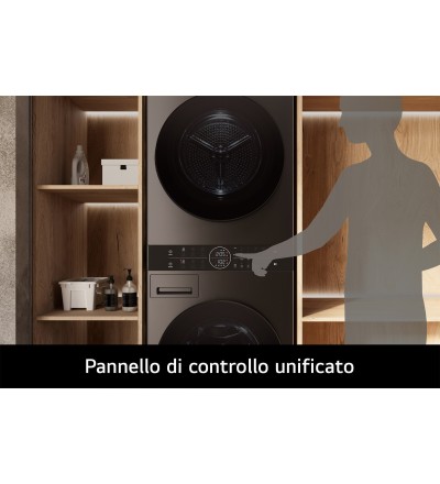 LG LG WashTower WT1210BBF Lavasciuga 12kg/10kg Nero con AI DD Wi-Fi Classe A LG LG WashTower WT1210BBF Lavasciuga 12kg/10kg Nero con AI DD Wi-Fi Classe A