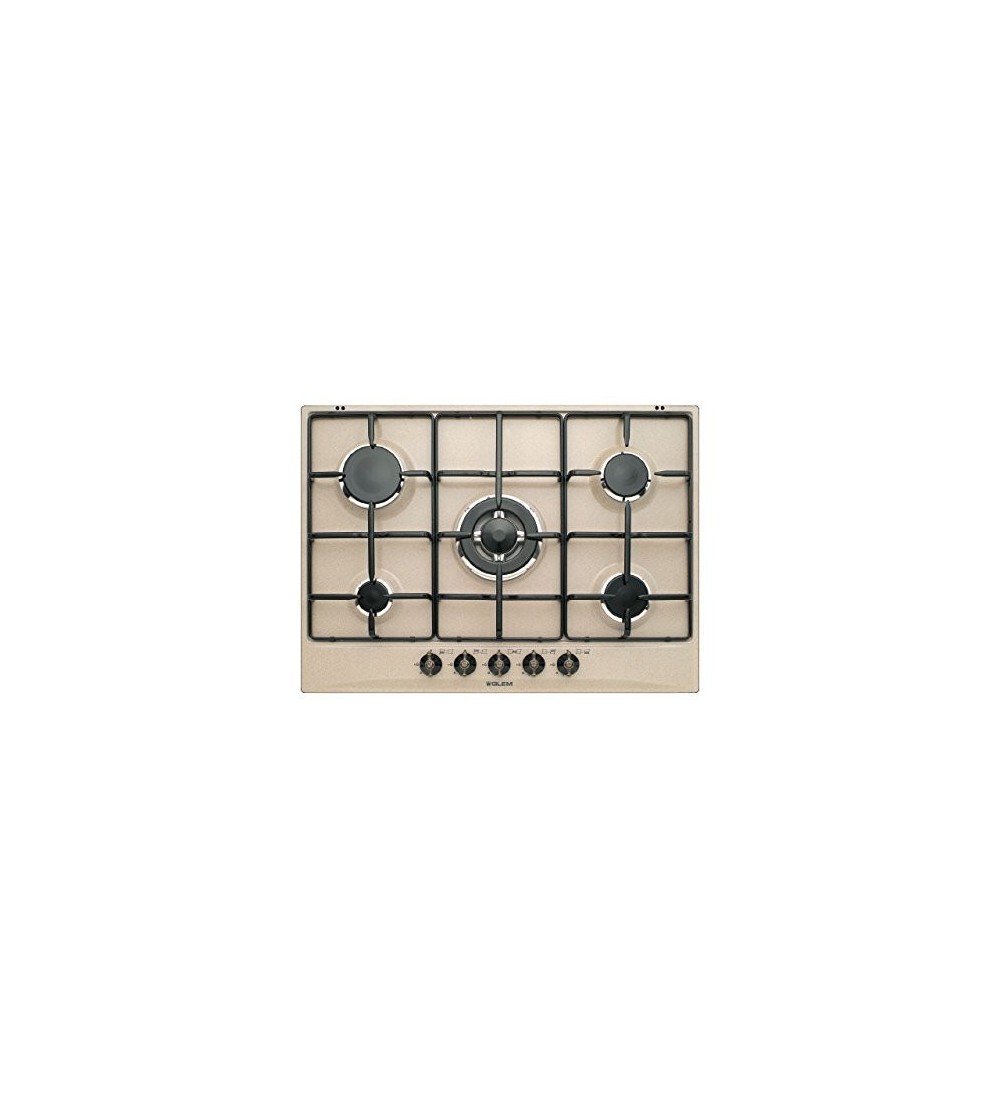 GLEM Glem Piano cottura gas GT755SA 5 fornelli da incasso colore sabbia GLEM Glem Piano cottura gas GT755SA 5 fornelli da incasso colore sabbia
