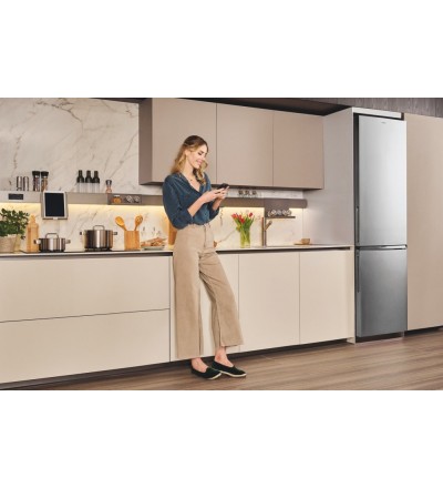 Candy Candy Frigorifero Combinato 409L No Frost Inox Classe E CNCQ2T620EX