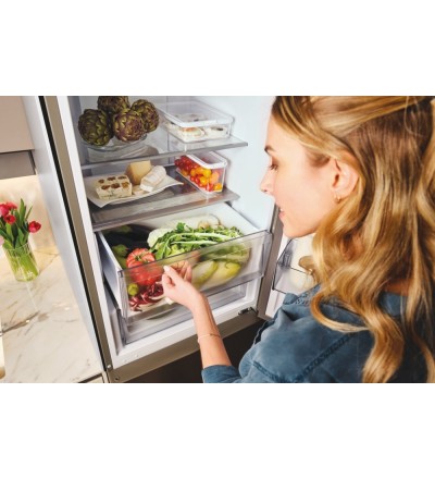 Candy Candy Frigorifero Combinato 409L No Frost Inox Classe E CNCQ2T620EX