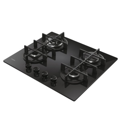 Candy Candy Piano cottura a gas 4 fornelli 60 cm vetro nero da incasso CVG6BR4WTB
