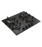 Candy Candy Piano cottura a gas 4 fornelli 60 cm vetro nero da incasso CVG6BR4WTB