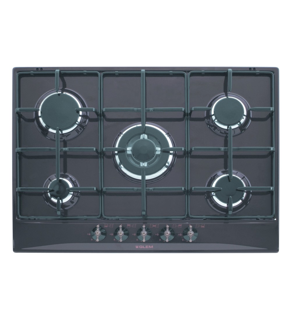Glem Gas Glem Gas GT755AN Piano cottura Da incasso a Gas 70 cm 5 Fornelli Antracite