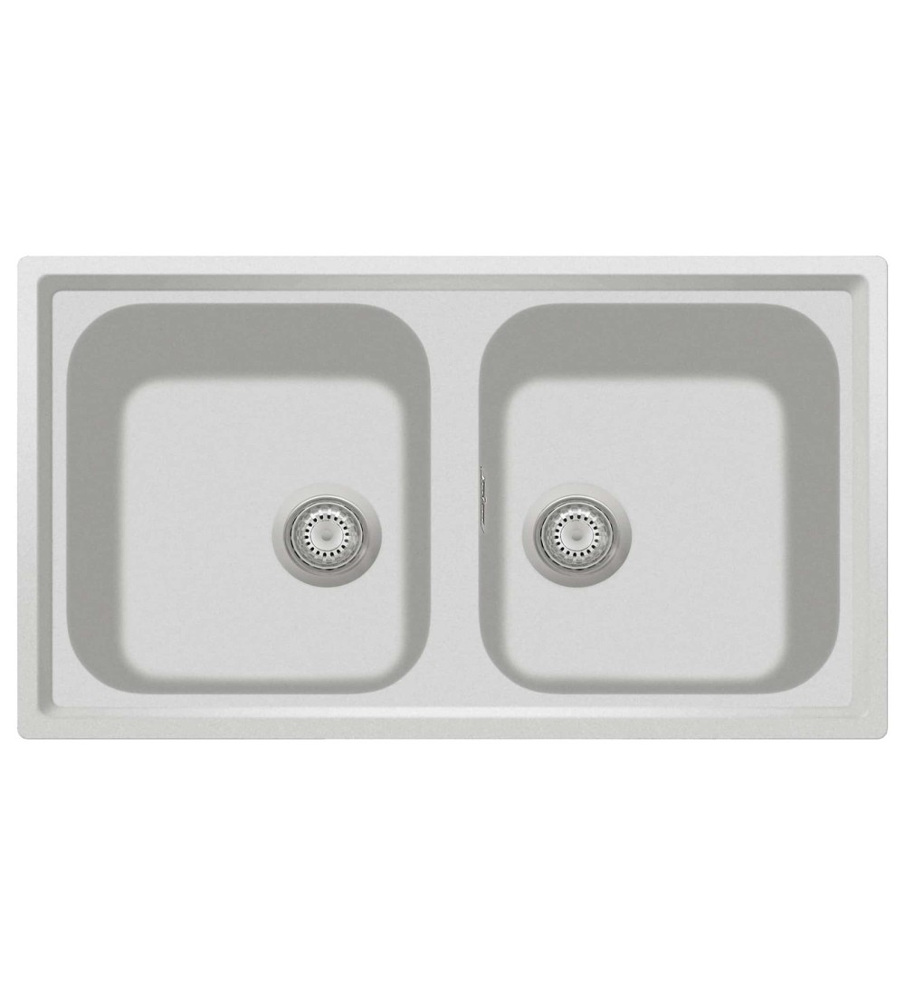 Plados Plados Atlantic Lavello Doppio Vasca Microultragranit Bianco Plados Plados Atlantic Lavello Doppio Vasca Microultragranit Bianco