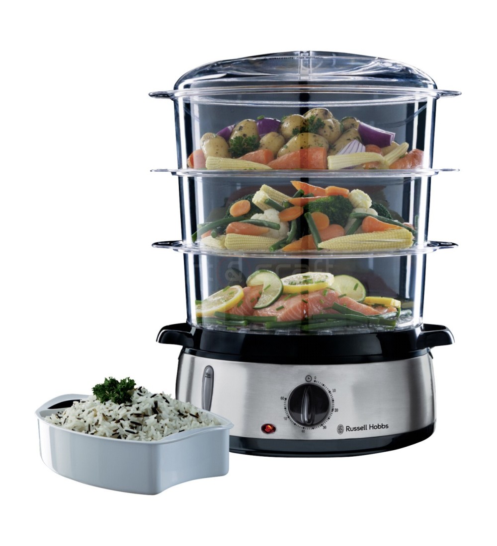 Russell Hobbs Russell Hobbs Vaporiera Elettrica 3 Cestelli Acciaio Inox Russell Hobbs Russell Hobbs Vaporiera Elettrica 3 Cestelli Acciaio Inox