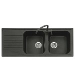 Plados Plados Lavello Atlantic 116-20 Microultragranit Nero 2 Ciotole