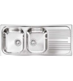 Plados Plados Lavello Montato su Piano Acciaio Inox 2 Ciotole