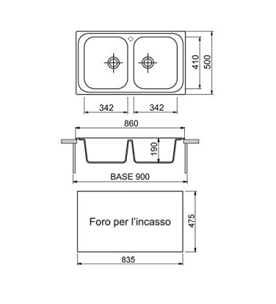 Plados Plados Lavello OLYMPUS 8620 Acciaio Inox Satinato 80cm Plados Plados Lavello OLYMPUS 8620 Acciaio Inox Satinato 80cm