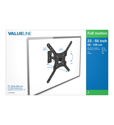 Valueline Valueline Supporto TV VLMFM2M 100x100mm 400x400mm Nero Valueline Valueline Supporto TV VLMFM2M 100x100mm 400x400mm Nero