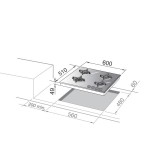 De’Longhi De'Longhi NSL460T piano cottura a gas 4 fornelli 60 cm incasso vetro beige
