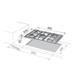De’Longhi De'Longhi Piano Cottura Gas YAL 59 DD 5 Fornelli 86 cm da Incasso Acciaio Inox De’Longhi De'Longhi Piano Cottura Gas YAL 59 DD 5 Fornelli 86 cm da Incasso Acciaio Inox