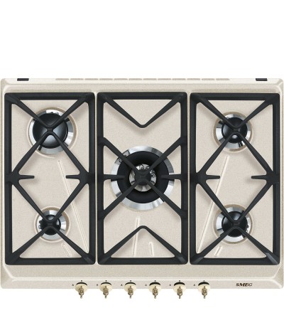 SMEG Smeg Piano cottura a gas SRV876AVOGH2 75 cm 5 fuochi da incasso colore avena SMEG Smeg Piano cottura a gas SRV876AVOGH2 75 cm 5 fuochi da incasso colore avena