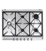 SMEG Smeg piano cottura a gas SRV575GH5 70cm 5 fornelli bruciatore wok acciaio inox