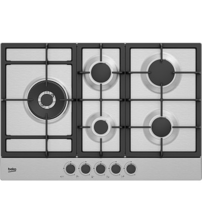 BEKO Beko HIAL75225SXE Piano Cottura da Incasso 5 Fuochi a Gas Larghezza 75 cm in Acciaio Inox colore Inox BEKO Beko HIAL75225SXE Piano Cottura da Incasso 5 Fuochi a Gas Larghezza 75 cm in Acciaio Inox colore Inox