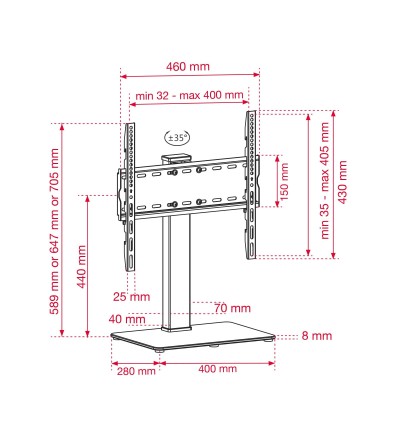 Metronic Metronic Supporto TV Girevole per TV da 32 a 55 Pollici Metronic Metronic Supporto TV Girevole per TV da 32 a 55 Pollici