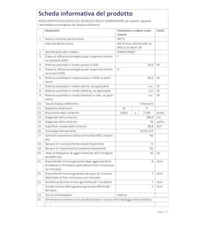 MQE MQE7600 TV 43 Pollici QLED 4K Ultra HD MQE MQE7600 TV 43 Pollici QLED 4K Ultra HD