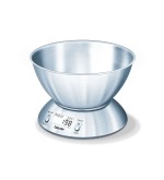Beurer Beurer KS54 Bilancia da Cucina Digitale con Timer e Ciotola in acciaio