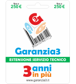 GARANZIA3 – 3 anni in più 250 Massimale di Euro 250,00 3 anni (36 mesi) di estensione oltre la garanzia legale