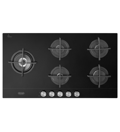 De'Longhi De'Longhi Piano Cottura Gas NSL 590D NCM 90cm 5 Fuochi Vetro Nero da Incasso