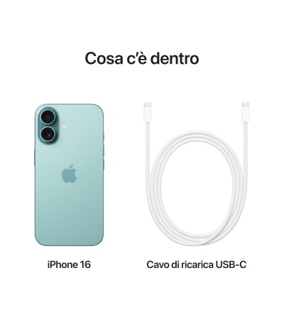 APPLE Apple iPhone 16 128GB 6.1 Teal ITA MYED3QL/A APPLE Apple iPhone 16 128GB 6.1 Teal ITA MYED3QL/A