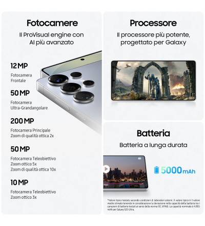 Samsung Samsung SM-S938 S25 Ultra 12+256GB 6.9 5G Titanium Silverblue ITA Samsung Samsung SM-S938 S25 Ultra 12+256GB 6.9 5G Titanium Silverblue ITA