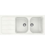 SCHOCK Schock FOMD200A07 Formhaus Lavello incasso 1160 x 500 con doppia vasca e Gocciolatoio a sinistra - bianco alpina
