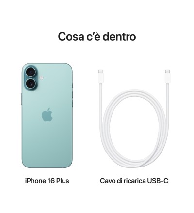 APPLE Apple iPhone 16 Plus 256GB 6.7 Teal ITA MXY53QL/A APPLE Apple iPhone 16 Plus 256GB 6.7 Teal ITA MXY53QL/A
