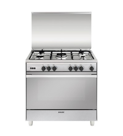 Glem Gas Glem Gas UN965VI Cucina a Libera installazione 90×60 Piano Cottura 5 Fuochi Forno 98L a Gas Classe A Inox