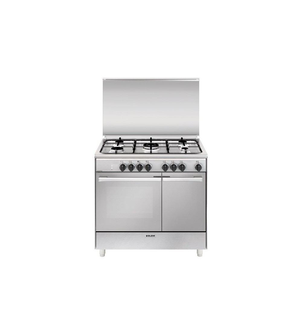 Glem Gas Cucina Glem Gas UR965MI: Efficienza Classe A, Acciaio Inox, Forno 64L Glem Gas Cucina Glem Gas UR965MI: Efficienza Classe A, Acciaio Inox, Forno 64L