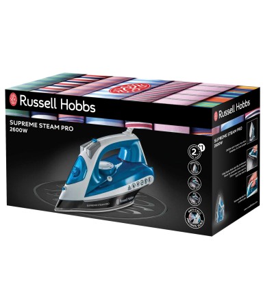 Russell Hobbs Russell Hobbs 23971 Ferro da Stiro Piastra in Ceramica 2600 W Blu/Bianco Russell Hobbs Russell Hobbs 23971 Ferro da Stiro Piastra in Ceramica 2600 W Blu/Bianco