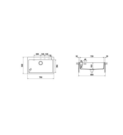 SCHOCK Schock PRIMUS N100XL Lavello 1 vasca sopratop/sottotop 79 x 50 – bianco assoluto SCHOCK Schock PRIMUS N100XL Lavello 1 vasca sopratop/sottotop 79 x 50 – bianco assoluto