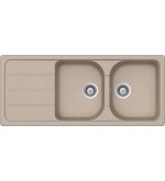 SCHOCK Schock FOMD200A58 Formhaus Lavello incasso 1160 x 500 con doppia vasca e gocciolatoio a sinistra – avena