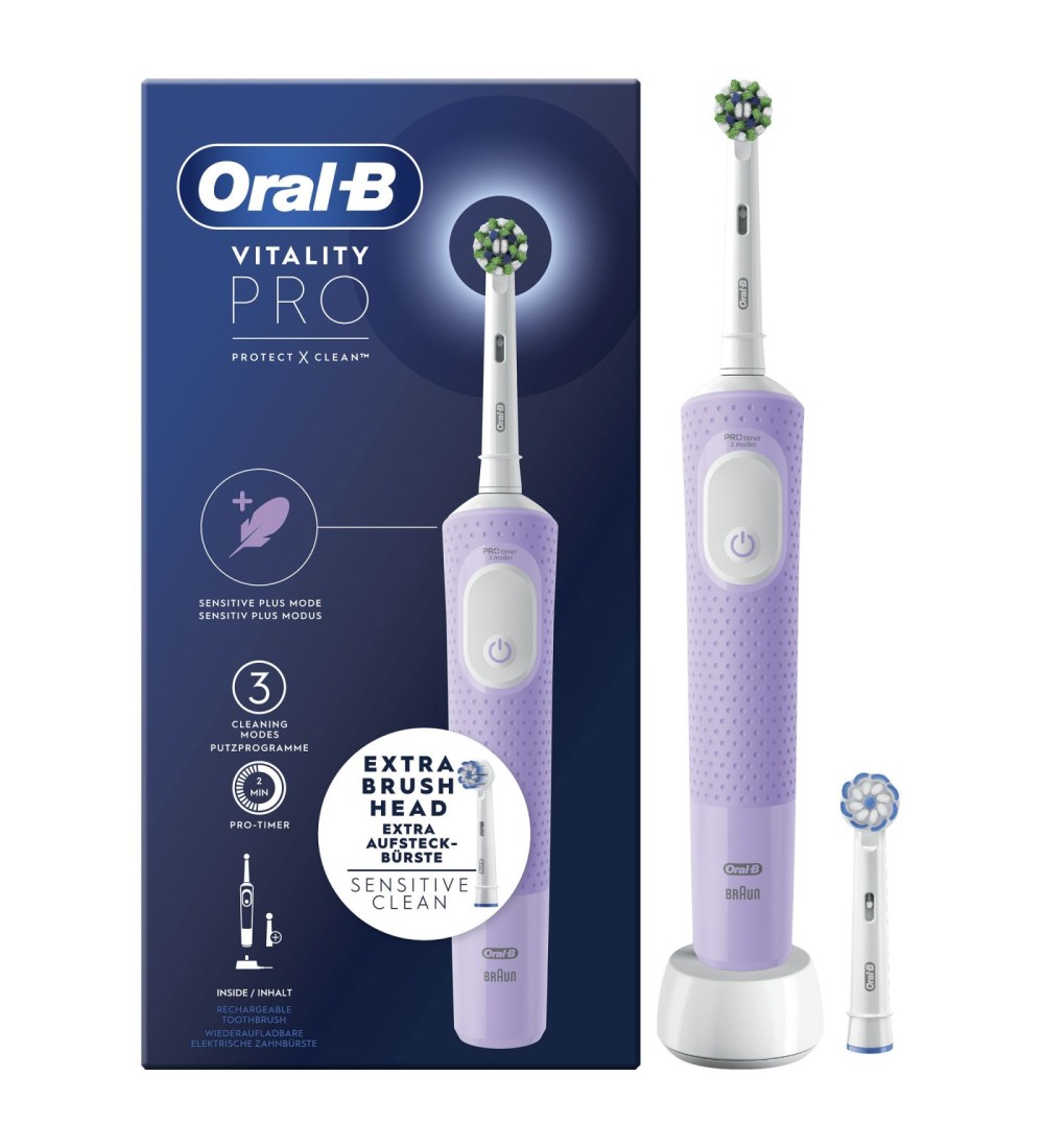 Oral-B Oral-B Vitality Spazzolino Elettrico Ricaricabile Pro Viola 2 Testine Oral-B Oral-B Vitality Spazzolino Elettrico Ricaricabile Pro Viola 2 Testine