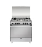Glem Gas Glem Gas U855VI Cucina a Libera installazione 80×50 Piano Cottura 5 Fuochi Forno a Gas 84L Classe A Inox