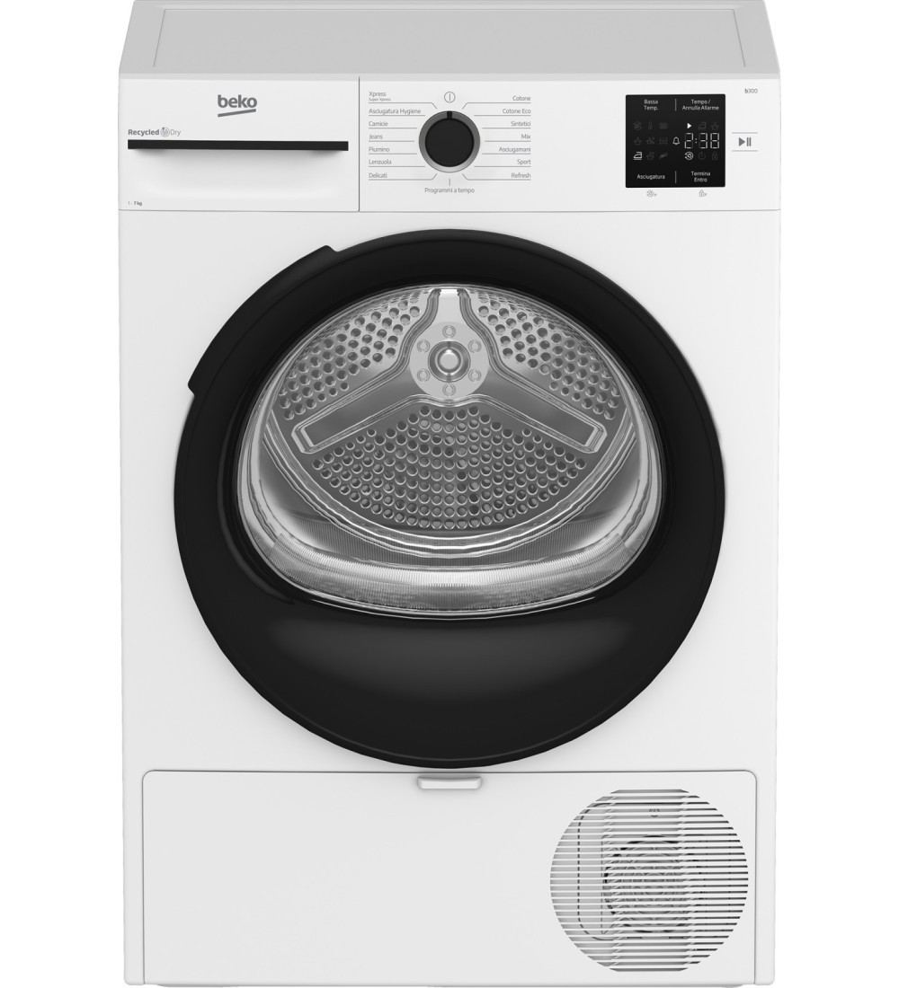 BEKO Beko BMTEP73EB Asciugatrice 7 KG Slim Display digitale oblò Nero Classe D BEKO Beko BMTEP73EB Asciugatrice 7 KG Slim Display digitale oblò Nero Classe D
