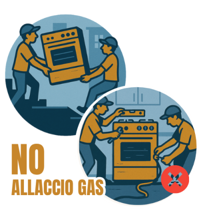  Consegna al Piano + Libera Installazione (Senza Allaccio Gas)