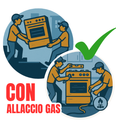  Consegna al Piano + Libera Installazione (Con Allaccio Gas)