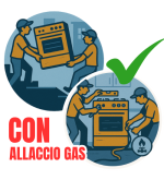  Consegna al Piano + Libera Installazione (Con Allaccio Gas)