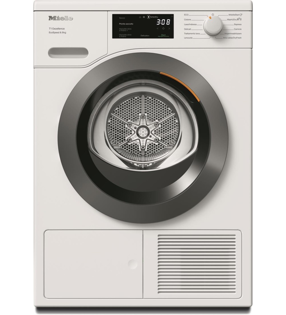 Miele Miele TEC645WP Asciugatrice 8 Kg a Pompa di Calore Motore Inverter Wi-Fi Classe C