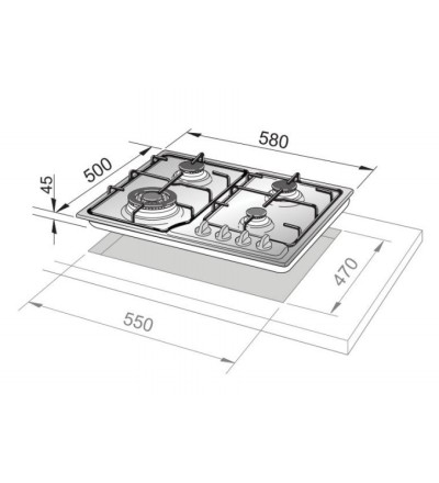 De’Longhi De’Longhi ROF46PRO Piano Cottura Rame Da incasso 60 cm Gas 4 Fornello(i) - ROF 46 PRO De’Longhi De’Longhi ROF46PRO Piano Cottura Rame Da incasso 60 cm Gas 4 Fornello(i) - ROF 46 PRO
