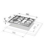 De’Longhi De’Longhi ROF46PRO Piano Cottura Rame Da incasso 60 cm Gas 4 Fornello(i) - ROF 46 PRO De’Longhi De’Longhi ROF46PRO Piano Cottura Rame Da incasso 60 cm Gas 4 Fornello(i) - ROF 46 PRO